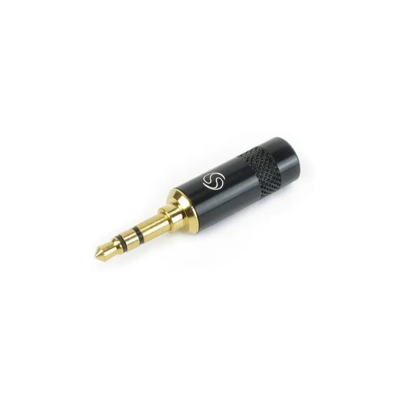 Plug Conector Santo Angelo P2 Stereo Banhando A Ouro Preto