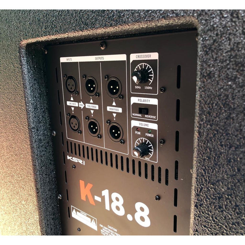 Sub Ativo + Passivo 18 Polegadas Ksr Pro 800w Rms Woofer Jbl Preto Bivolt