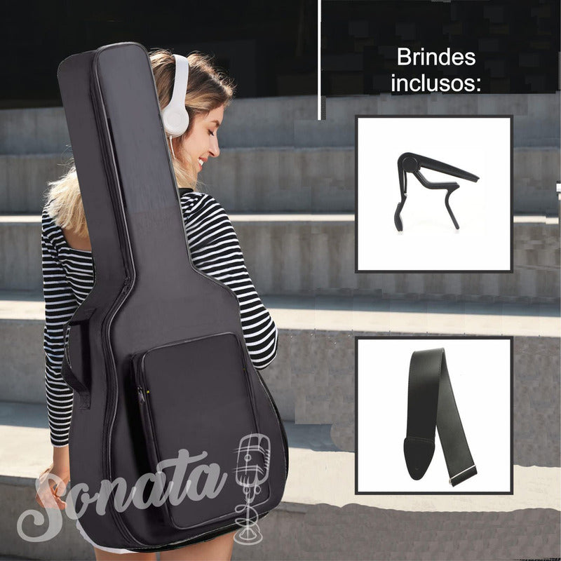 Capa Violao Sonata Bag Acolchoado Impermeavel Ka6 + Preto