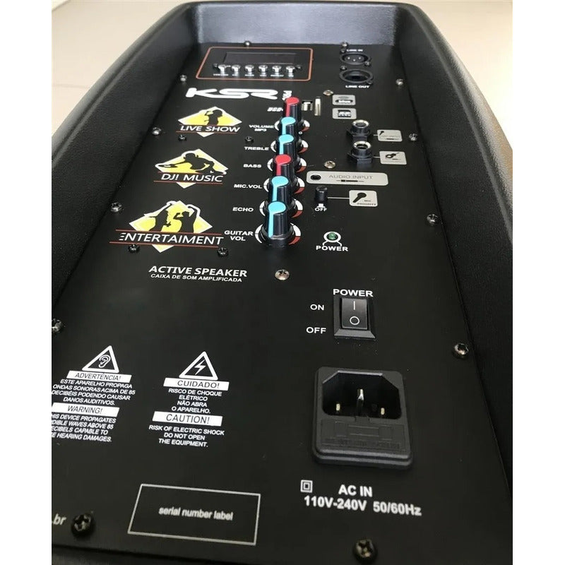 Kit Som Igreja Bar Caixa Ativa 15 Ksr K815 + Mesa 8 + Tripe Preto