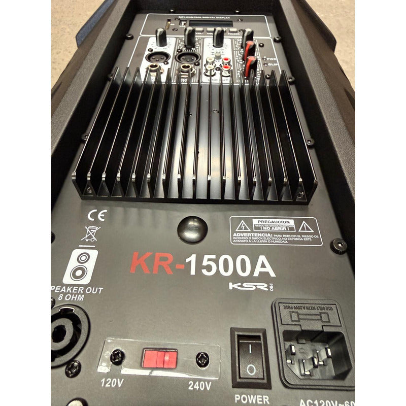Caixa Som 15 Ativa + Passiva 1500w Ksr Pro Kr1500 Par Tripe Preto 127/220v