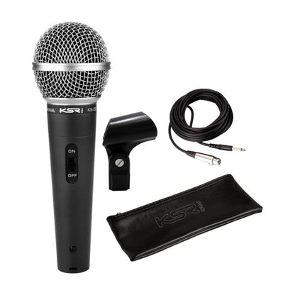 3 Microfone Ksr Pro Ks58 Cabo Cachimbo E Bag Preto
