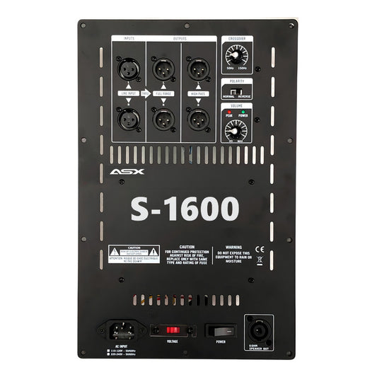 Amplificador Para Sub Ativador 1600w Classe D Asx Pro Audio Cor Preto Potência De Saída Rms 1600 W Bi-volt Chave