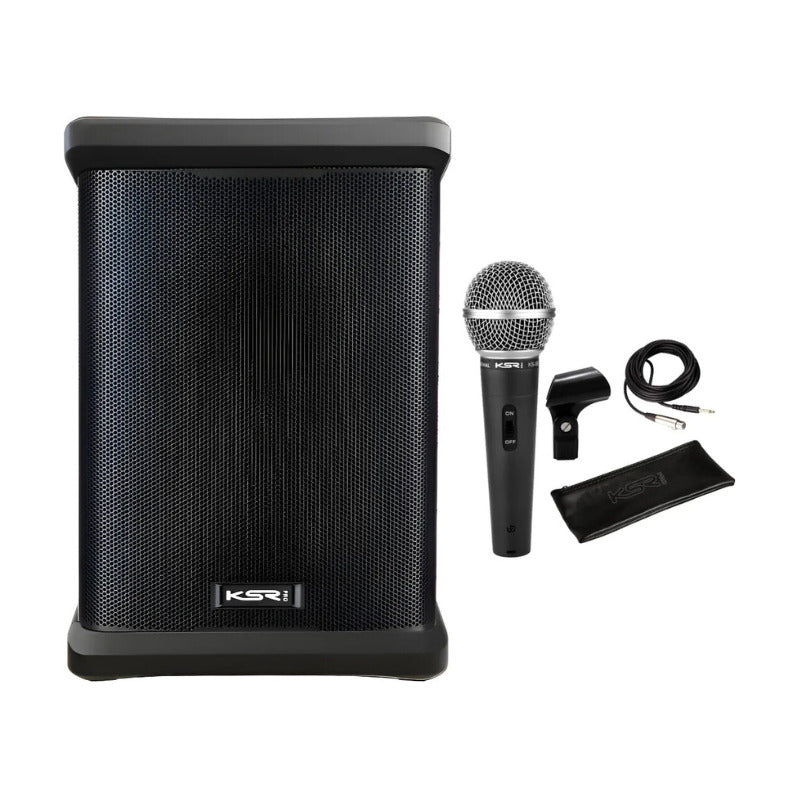 Caixa Ativa K1 Compact Monitor Portatil Ksr 250w + Microfone Preto 127/220v