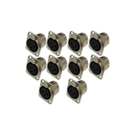 10 Plug Xlr Painel Femea Santo Angelo Sa2x