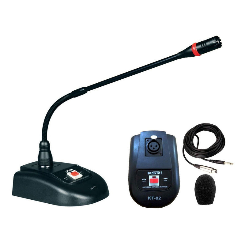 Microfone Profissional Ksr Kt82 Mesa Gooseneck 4m Áudio Claro Padrão