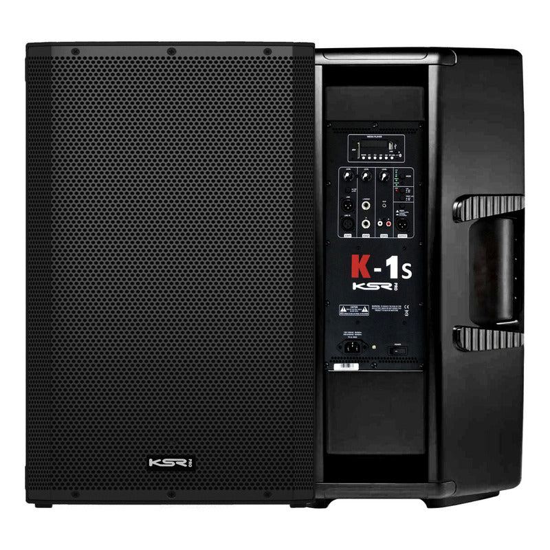 Kit 2 Caixas Ativa 15 K1s 1000w Ksr Bluetooth C/ Tripe Preto 127/220v