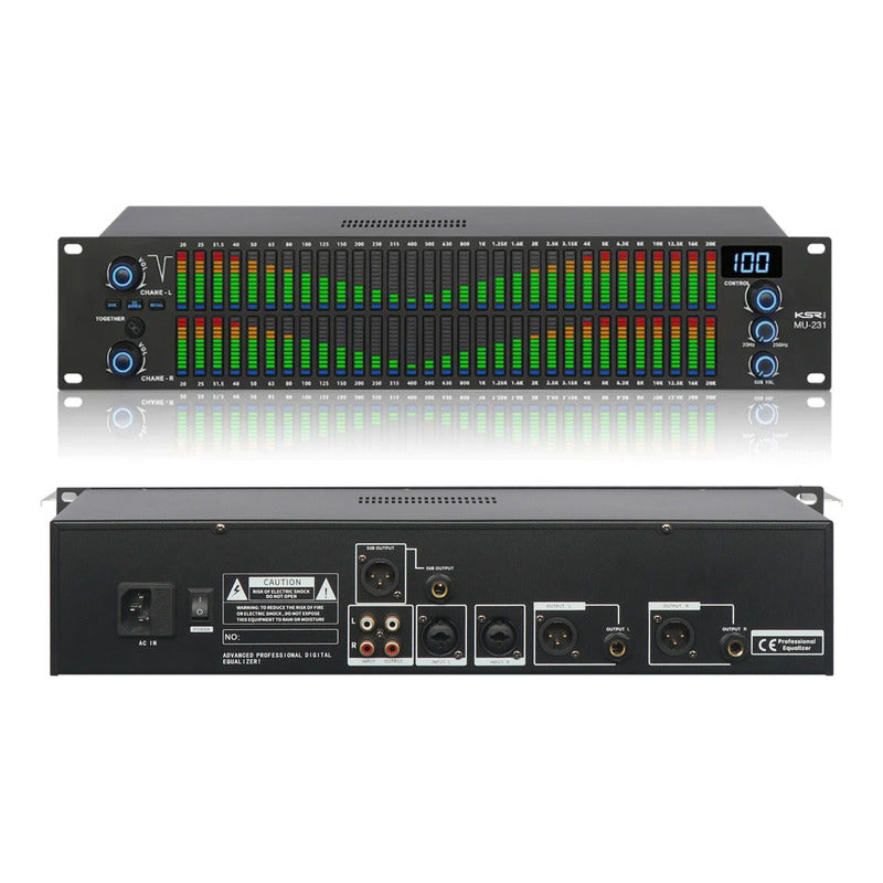 Equalizador Digital Dsp 31 Bandas Espectro Profissional Ksr 110v