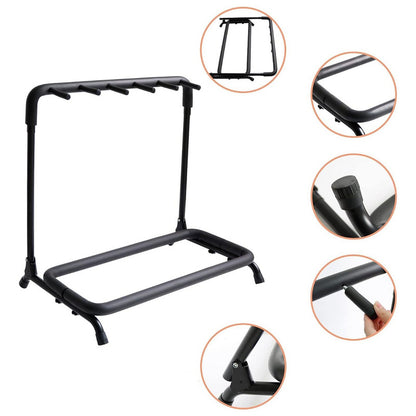 Estante 5 Guitarra Violao Baixo Mellody Dobrável J75 Loja Preta Cor Preta