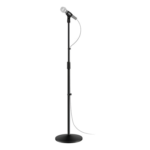 Pedestal Microfone Suporte Reto Pé De Ferro Maciço Ksr Kp2 Preto