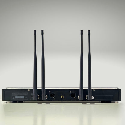 Microfone Sem Fio Duplo Profissional Ksr Recarregável Modelo Kt7m Preto