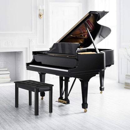 Banco Banqueta Piano P/ 2 Pessoas Madeira Couro Sonata B111 Preto
