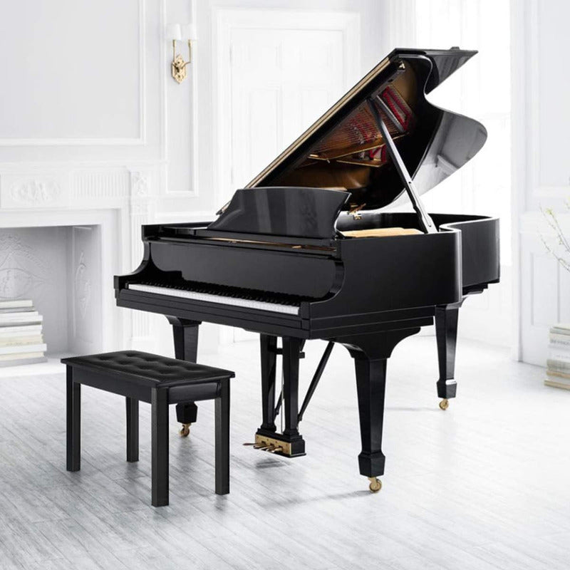 Banco Para Piano Sonata Doubleblack Madeira E Couro B-111t Preto