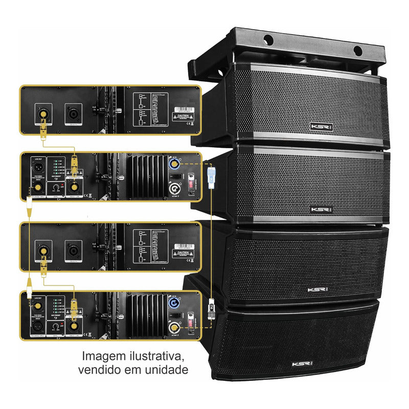Caixa De Som Line Array Passiva Ksr Pro 2x6,5 + 2xti 480w V6 Preto Passivo