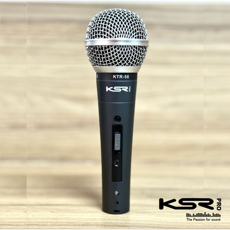Kit 5 Microfone Profissional Sm Ktr58-5 Ksr Pro Metal Estojo Preto