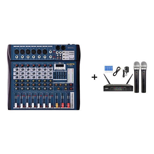 Mesa Som 8 Canais Interface Ksr + Microfone Duplo Ksr S/fio Bivolt