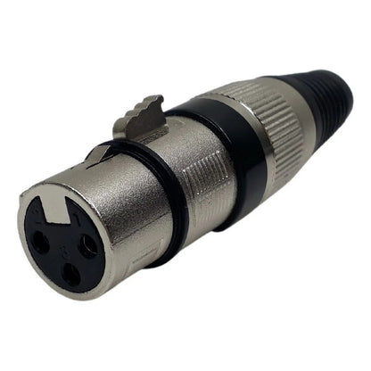 Kit 100 Plug Xlr Femea Canon Ksr Pro Microfone Dmx Niquel