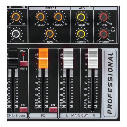 Mesa De Som 12 Canais Asx Com Equalizador Efeito Interface