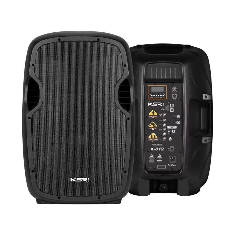 Caixa De Som Ativa Ksr K812 Preta 500w Rms Com Bluetooth E Usb Preto