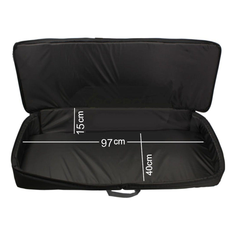 Gig Bag Para Teclado 5/8 Mellody Ka10 Lona Extra Luxo Preto
