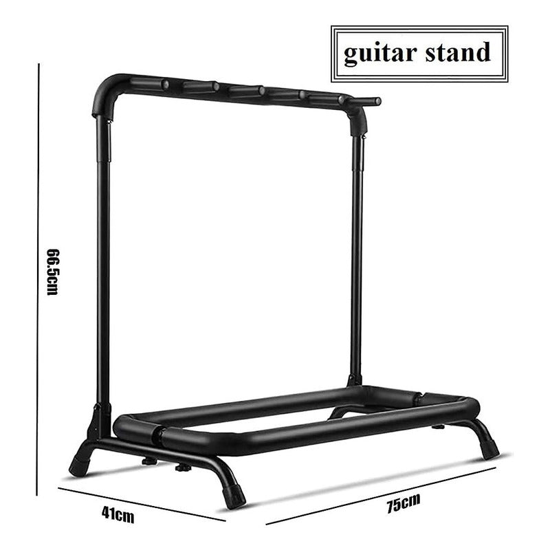 Estante 5 Guitarra Violao Baixo Mellody Dobrável J75 Loja Preta Cor Preta