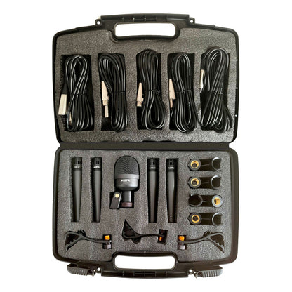 Kit De 5 Microfone Para Bateria Percussão Ksr Pro Km5x Bumbo Preto