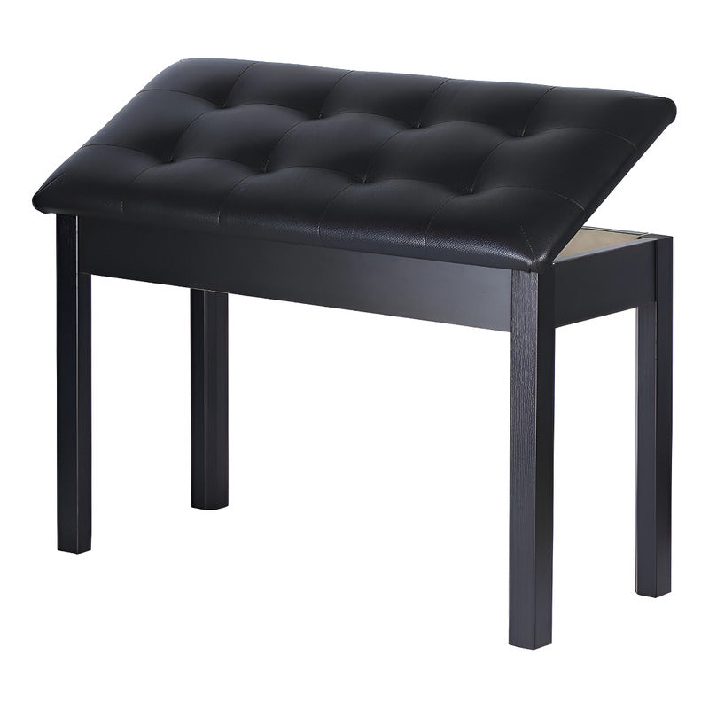 Banco Para Piano Sonata Doubleblack Madeira E Couro B-111t Preto