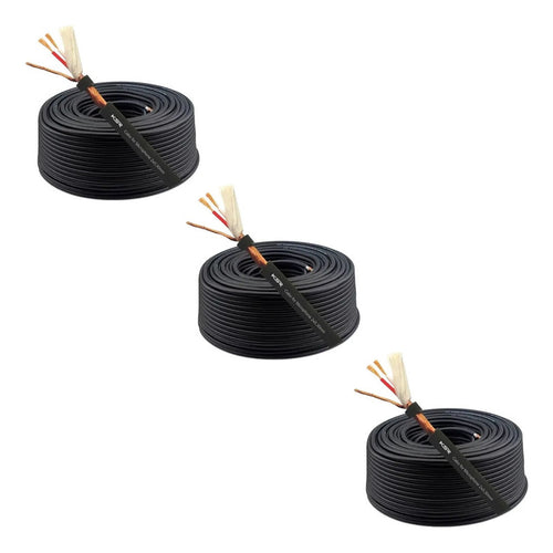 Kit 3 Rolo Fio Balanceado Estereo Mic Dmx 300 Metros Ksr S30