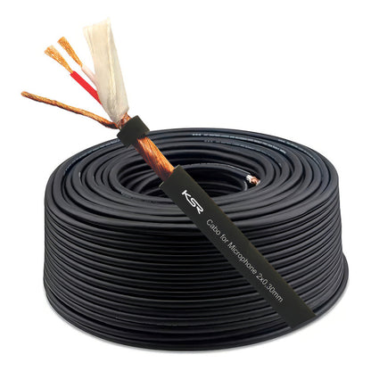 Cabo Balanceado Ksr Microfone S30 300m 3 Rolos Flexível Dmx