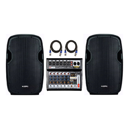 Caixa De Som Ativa Ksr K812 Preta 500w Rms Com Bluetooth E Usb Preto