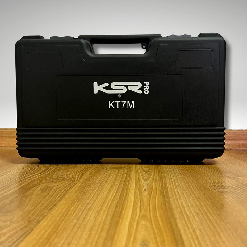 Microfone Sem Fio Duplo Profissional Ksr Recarregável Modelo Kt7m Preto