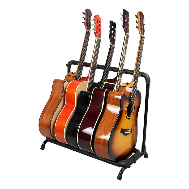 Estante 5 Guitarra Violao Baixo Mellody Dobrável J75 Loja Preta Cor Preta