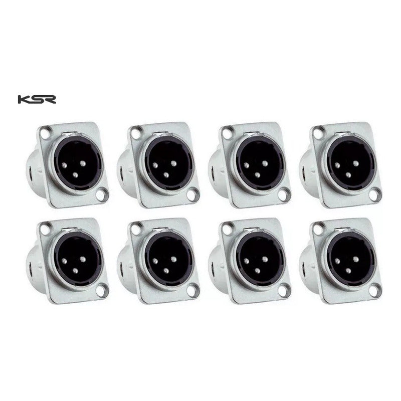 Kit 8 Plug Xlr Macho Painel Canon Ksr Pro Para Medusa