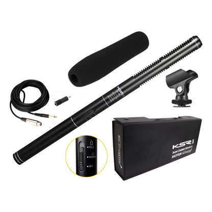 Microfone Direcional Shotgun Ksr Pro Kt81 Canon Sony Ht81 Preto