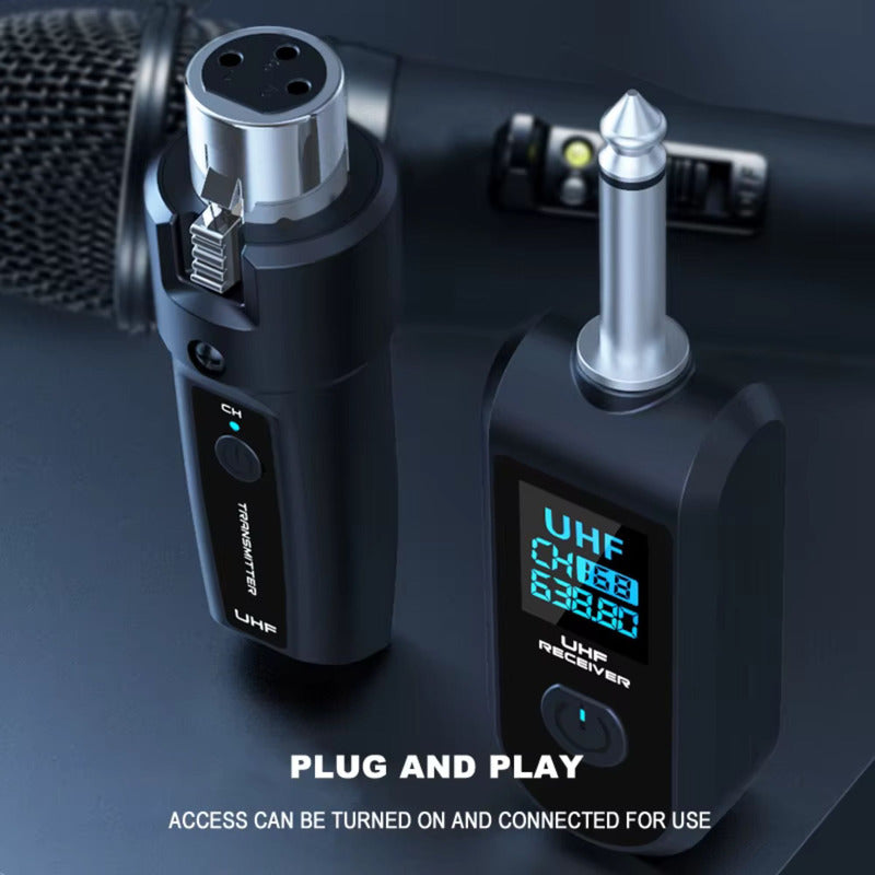 Transmissor Conversor Microfone Sem Fio Audio Mesa Ksr T8a Preto