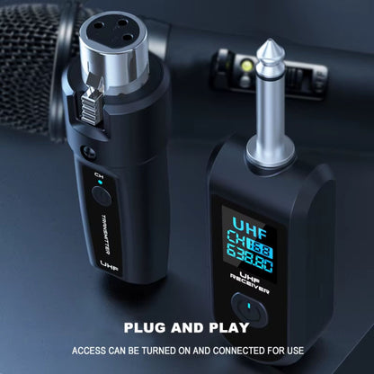 Transmissor Conversor Microfone Sem Fio Audio Mesa Ksr T8a Preto