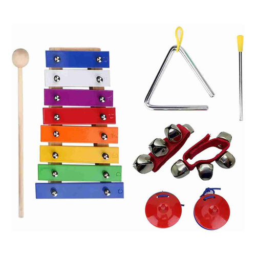 Bandinha Rítmica Musicalização Infantil 6 Pçs Com Metalofone