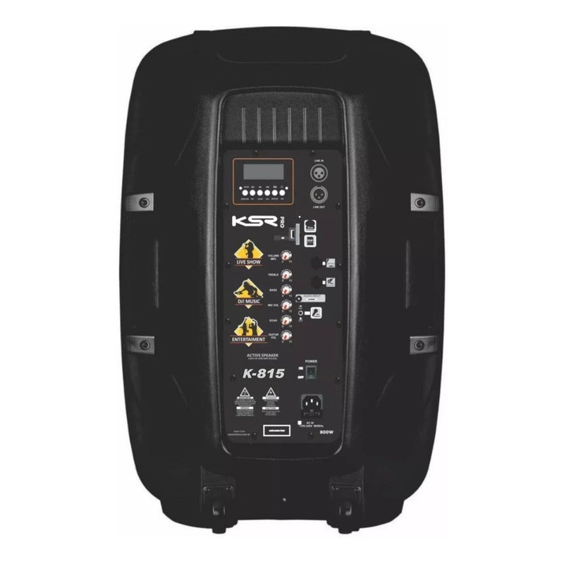 Caixa De Som Ksr Pro K-815 Bluetooth 500w Woofer 15'' Preto 127/220v