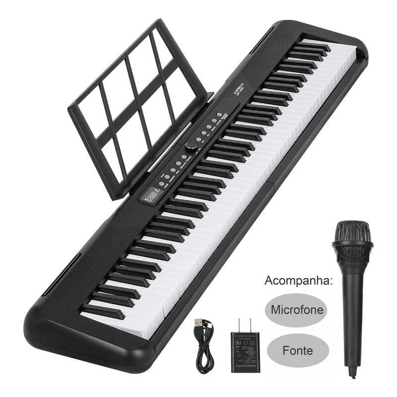 Piano Digital 88 Teclas 200 Timbres 200 Ritmos Sonata Sp1000 127/220v Preto