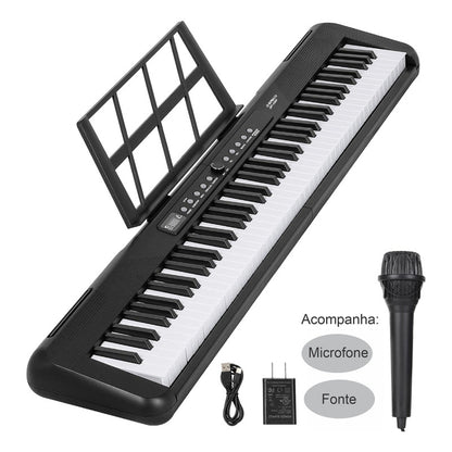 Piano Digital 88 Teclas 200 Timbres 200 Ritmos Sonata Sp1000 127/220v Preto
