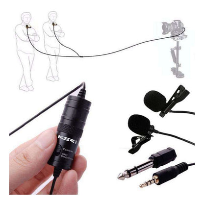 Microfone Lapela Profissional Duplo Ksr K1dm = By M1dm Preto