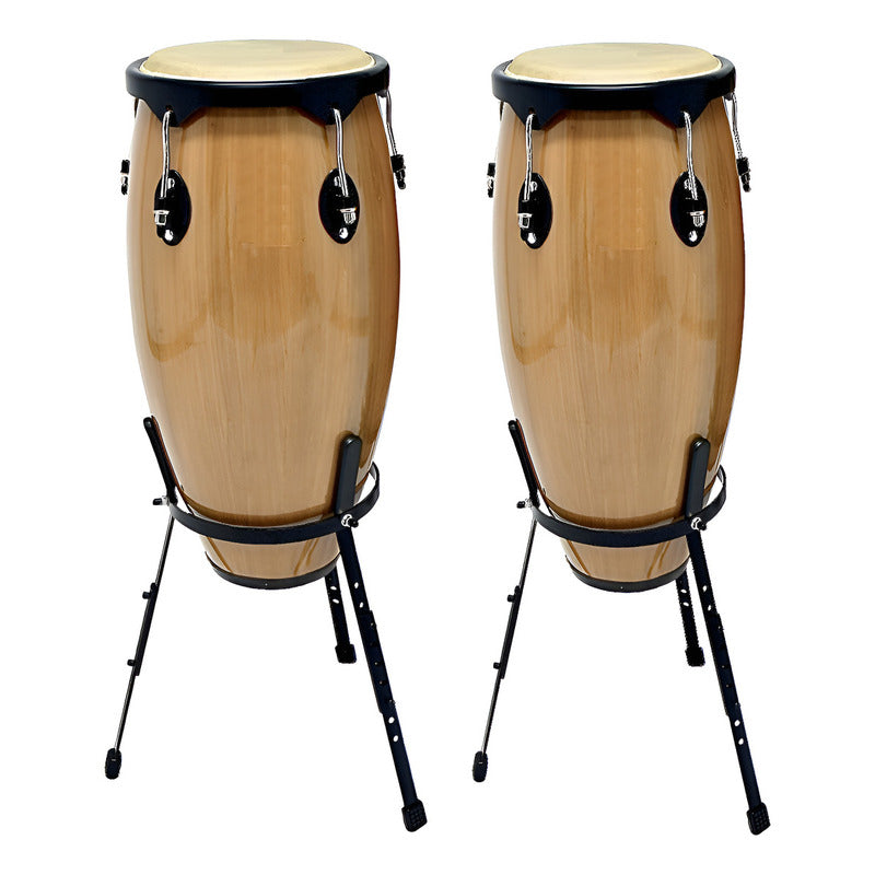Par De Congas Com Suporte Pele Animal Sonata 10,5 11,5 Nat Creme