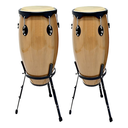 Par De Congas Com Suporte Pele Animal Sonata 10,5 11,5 Nat Creme