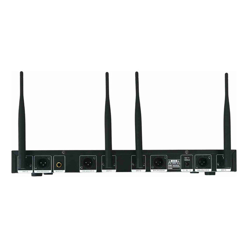 Microfone Gooseneck Sem Fio Quadruplo Ksr Multi Canais Kt4c Preto