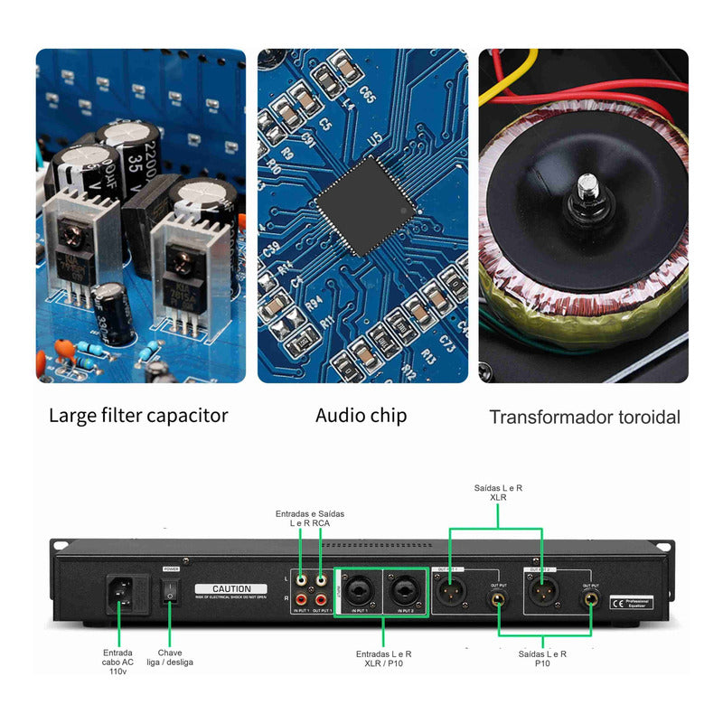Equalizador Digital Analizador Espectro Ksr Mu31 Si Compact Prata - 110v