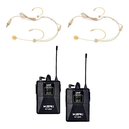 Microfone Sem Fio Headset Kt3a Duplo Cor De Pele Ksr Pro Uhf Cor De Pele