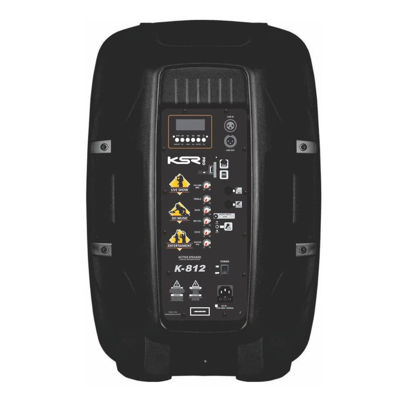 Alto-falante Ksr Pro K-812 Com Bluetooth, Rádio, Controle Remoto Preto 127/220v