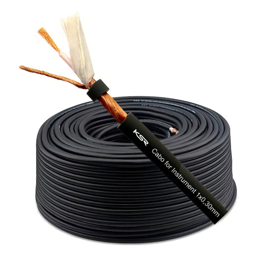 Cabo Microfone Instrumento Mono Rolo 100 Metro Guit Ksr M30