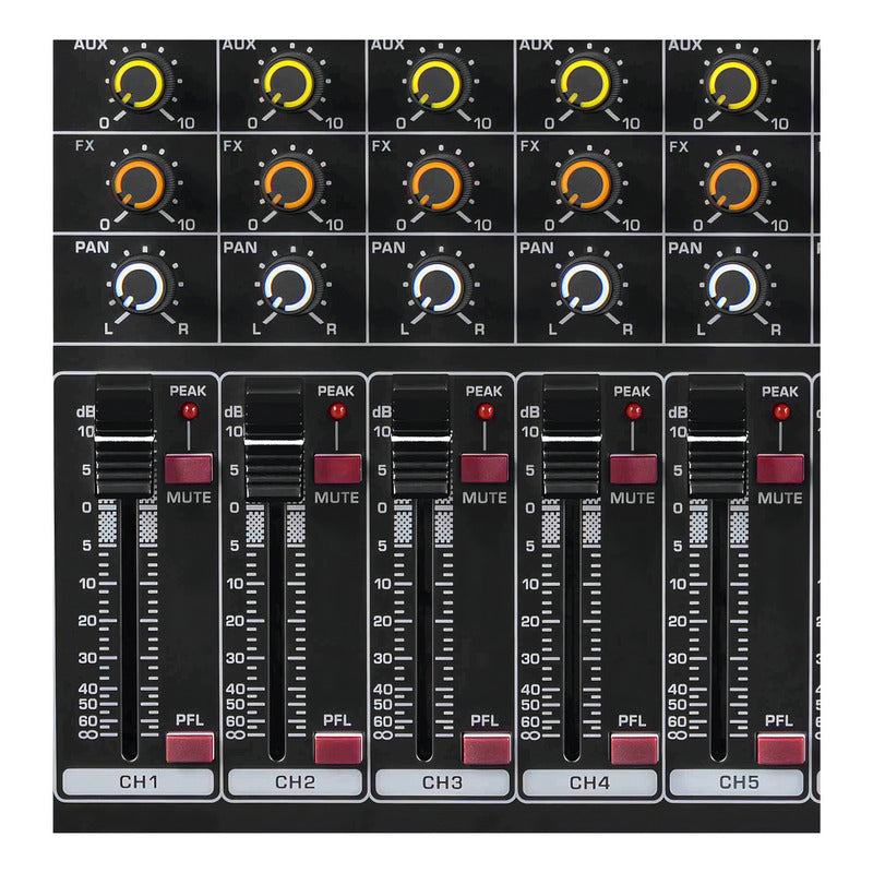 Mesa De Som 12 Canais Asx Com Equalizador Efeito Interface