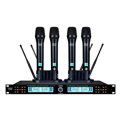 Microfone Sem Fio Quadruplo Prof. Recarregável Ksr Kt4mr Preto